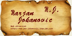 Marjan Jokanović vizit kartica